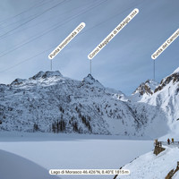 Lago di Morasco Pano S: Punta Innominata, Vallone di Nefelgiu, on distingue la vire du sentier traversant à 2000m