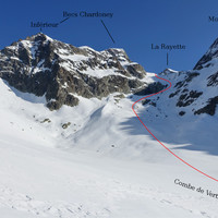 La Rayette (Bec, Noeud, Col) passage du ressaut avant le glacier de Chardoney