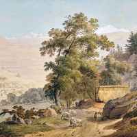 Vue du village de Mounetiez du Mole et du Mont Blanc par Jean Antoine Linck