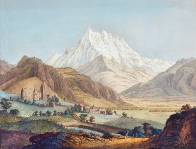 Aigle et les Dents du midi, par J.A. Linck (variante) Aigle et les Dents du midi, par J.A. Linck (variante)