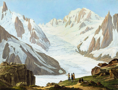 Aiguille du Géant, Mont Blanc, Glacier du Géant, vus du Couvercle, par J.A. Linck Aiguille du Géant, Mont Blanc, Glacier du Géant, vus du Couvercle, par J.A. Linck