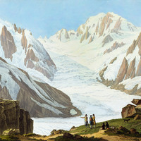 Aiguille du Géant, Mont Blanc, Glacier du Géant, vus du Couvercle, par J.A. Linck