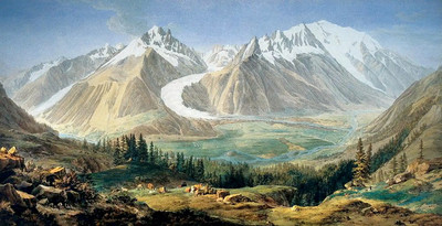 Vallée de Chamonix par Jean Antoine Linck, ca 1830 Vallée de Chamonix par Jean Antoine Linck, ca 1830