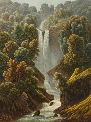 Vallée de Chamonix n° 9, Cascade de Chède, par Samuel Birmann Vallée de Chamonix n° 9, Cascade de Chède, par Samuel Birmann