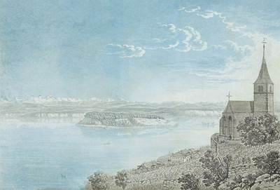 Lac de Bienne et vue sur les Alpes par Gabriel Lory Lac de Bienne et vue sur les Alpes par Gabriel Lory