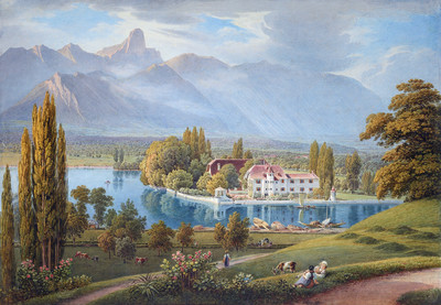 Stockhorn, lac de Thoune, par Gabriel Lory fils Stockhorn, lac de Thoune, par Gabriel Lory fils