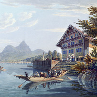 Lac des Quatre Cantons, Treib, les Mythen, par Gabriel Lory fils
