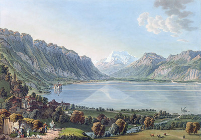 Léman, Dents du Midi, en 1790, par Gabriel Lory Léman, Dents du Midi, en 1790, par Gabriel Lory