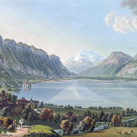Léman, Dents du Midi, en 1790, par Gabriel Lory