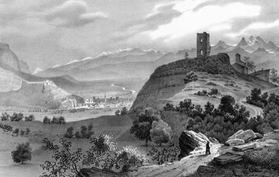 Tour sans Venin, Grenoble et Belledonne vers 1835-1839 par Victor Cassien Tour sans Venin, Grenoble et Belledonne vers 1835-1839 par Victor Cassien