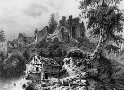 Ancienne chartreuse de Prémol vers 1835-1839 par Victor Cassien Ancienne chartreuse de Prémol vers 1835-1839 par Victor Cassien