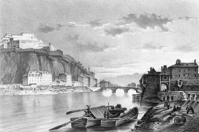 L'Isère à Grenoble vers 1835-1839 par Victor Cassien L'Isère à Grenoble vers 1835-1839 par Victor Cassien