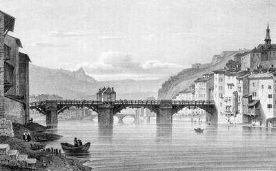 L'Isère à Grenoble, vers 1835-1839 par Alexandre Debelle L'Isère à Grenoble, vers 1835-1839 par Alexandre Debelle