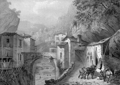 Pont en Royans vers 1835-1839 par Victor Cassien Pont en Royans vers 1835-1839 par Victor Cassien