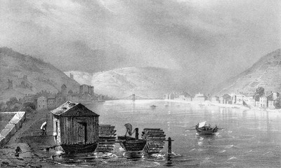 Le Rhône à Tain vers 1835-1839 par Victor Cassien Le Rhône à Tain vers 1835-1839 par Victor Cassien