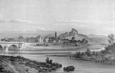Montélimar et le Roubion, vers 1835-1839 par Alexandre Debelle Montélimar et le Roubion, vers 1835-1839 par Alexandre Debelle