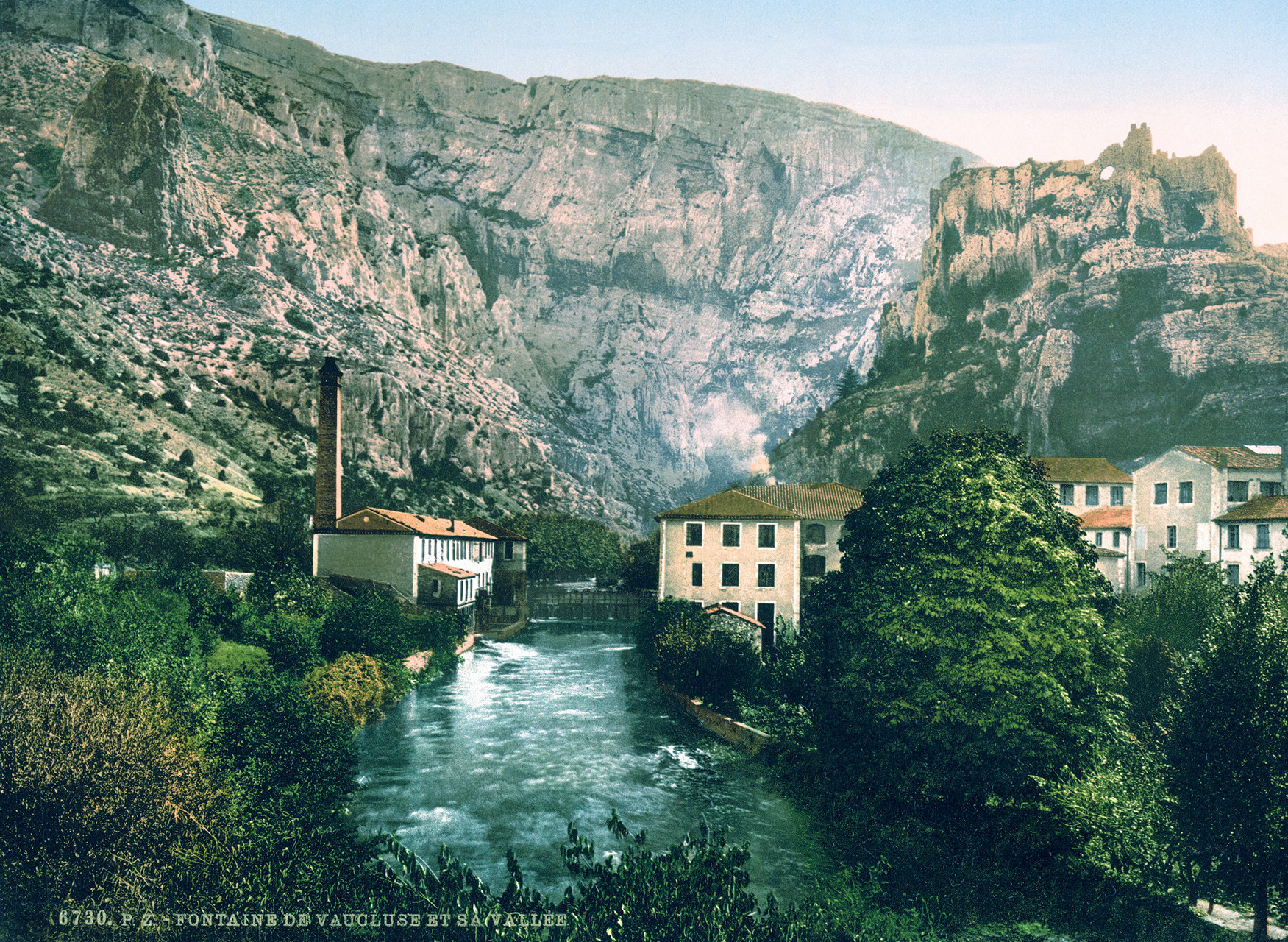 Site de la Fontaine de Vaucluse en 1900 par Photoglob N°0000006730
