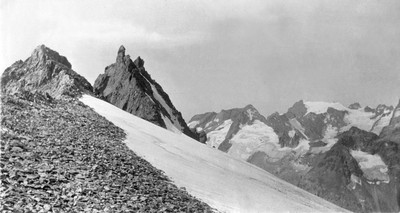 Pic de la Temple, les Rouies, vus du Col de la Temple, XIXe Pic de la Temple, les Rouies, vus du Col de la Temple, XIXe