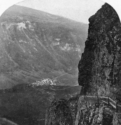 Passage de la Gemmi, Loeche les Bains, par Gabler en 1885 Passage de la Gemmi, Loeche les Bains, par Gabler en 1885