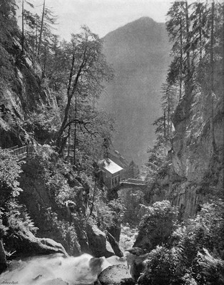 Gorges de Triège en 1900 par Neurdein
