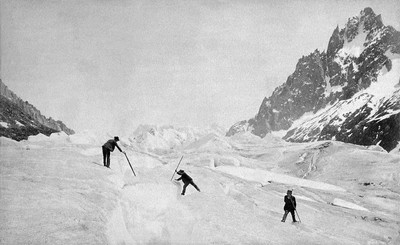 Mer de Glace, Grands Charmoz, par Neurdein