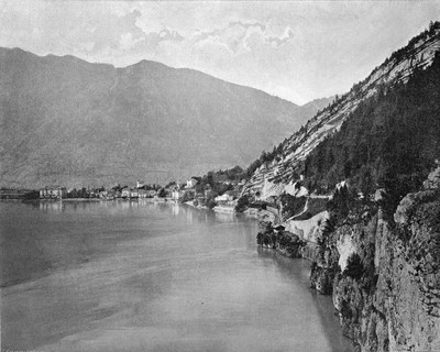 Lac des 4 cantons en 1900, vu de l'Axenstrasse par Neurdein
