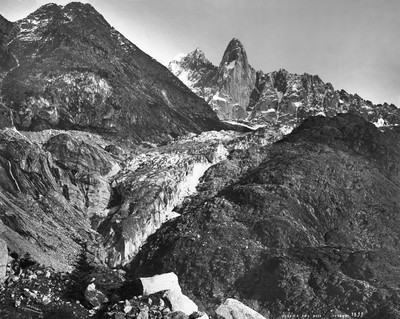 Glacier des Bois, Aiguille Verte, Drus, en 1891 par Georges Tairraz I Glacier des Bois, Aiguille Verte, Drus, en 1891 par Georges Tairraz I