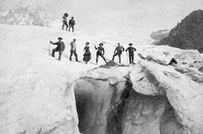 Au dessus de la grotte du glacier des Bossons par Joseph Tairraz Au dessus de la grotte du glacier des Bossons par Joseph Tairraz