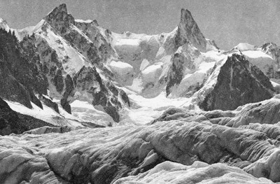 Glacier et Dent du Géant, vue antérieure à 1927 Glacier et Dent du Géant, vue antérieure à 1927