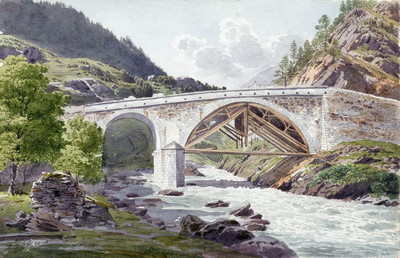 La Reuss à Amsteg par Johann Jacob Meyer (Meier)
