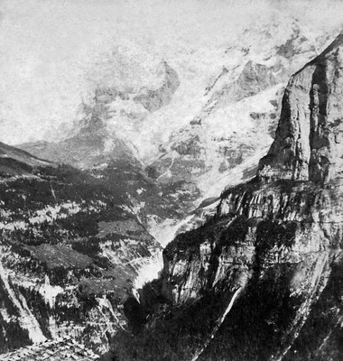 Eiger - Mönch pris de Murren par Braun en 1865 Eiger - Mönch pris de Murren par Braun en 1865
