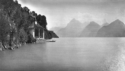 Chapelle de Guillaume Tell, Lac des 4 cantons, par Braun en 1860 Chapelle de Guillaume Tell, Lac des 4 cantons, par Braun en 1860