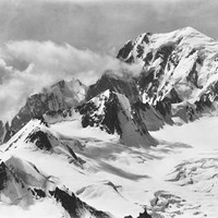 Mont Blanc, Tour Ronde, vus de la Dent du Géant en 1883, par Vittorio Sella