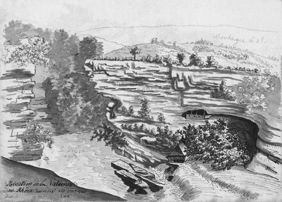 Jonction de la Valserine au Rhône, en 1785, par Hans Conrad Escher Jonction de la Valserine au Rhône, en 1785, par Hans Conrad Escher