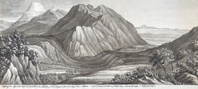Passage du Quindiu, vue sur le Tolima, par Hans Conrad Escher Passage du Quindiu, vue sur le Tolima, par Hans Conrad Escher