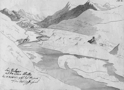 Le Rhône en Valais par Hans Conrad Escher Le Rhône en Valais par Hans Conrad Escher