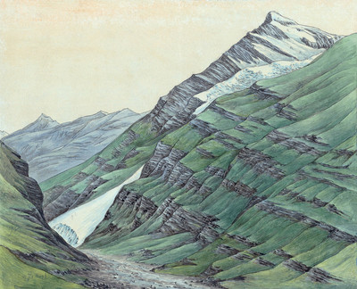 Val de Bagne, Le Pleureur, Glacier de Giétroz par Hans Conrad Escher Val de Bagne, Le Pleureur, Glacier de Giétroz par Hans Conrad Escher