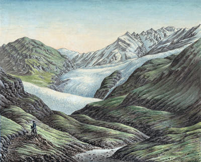 Haut val de Bagne, glaciers du Brenay et du Mont Durand, Chanrion, Bec d'Epicoune, par Hans Konrad Escher Haut val de Bagne, glaciers du Brenay et du Mont Durand, Chanrion, Bec d'Epicoune, par Hans Konrad Escher