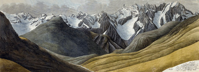 Du Mont Maudit aux Grandes Jorasses en 1806 par Hans Conrad Escher Du Mont Maudit aux Grandes Jorasses en 1806 par Hans Conrad Escher