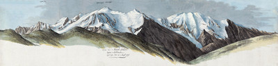 De l'Aiguille du Plan au dôme de Miage en 1797 par Hans Conrad Escher De l'Aiguille du Plan au dôme de Miage en 1797 par Hans Conrad Escher