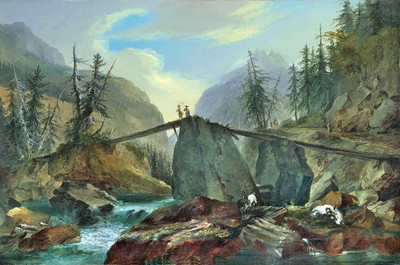 Pont sur la Lütschine par Caspar Wolf (original) Pont sur la Lütschine par Caspar Wolf (original)