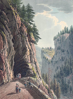 Le trou perdu sur la Via Mala par Johann Jacob Meyer (Meier)