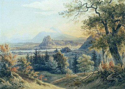 Vue de Salzbourg par Johann Jakob Meyer (Meier)