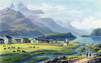 Sils et son lac, Piz de la Margna, par Johann Jakob Meyer (Meier)