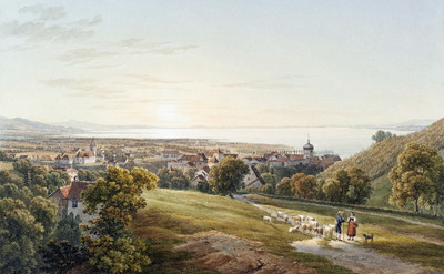 Bregenz et le Bodensee, par Johan Jacob Meyer (Meier)