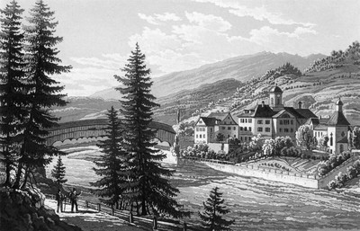  Le Rhin à Reichenau par Johan Jacob Meyer (Meier)