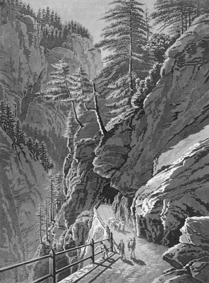 Le trou perdu sur la Via Mala par Johann Jacob Meyer (Meier)
