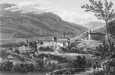  Coire (Chur) dans la vallée du Rhin, par Johan Jacob Meyer (Meier)