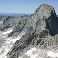 Piz Badile et Punta Sertori depuis la Punta Angela