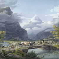 Montée à l'alpage, le Bristen, par Johan Jacob Meyer (Meier)